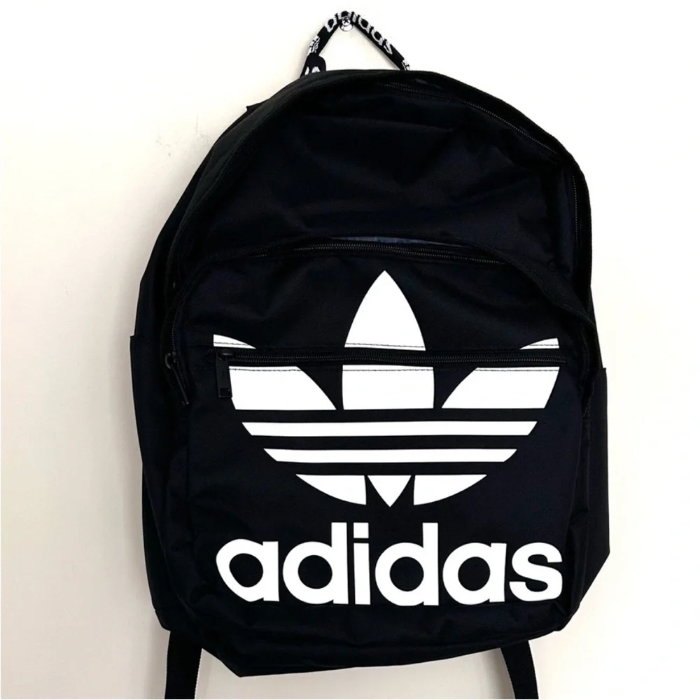 NWT Adidas Black Backpack with White Trefoil Logo